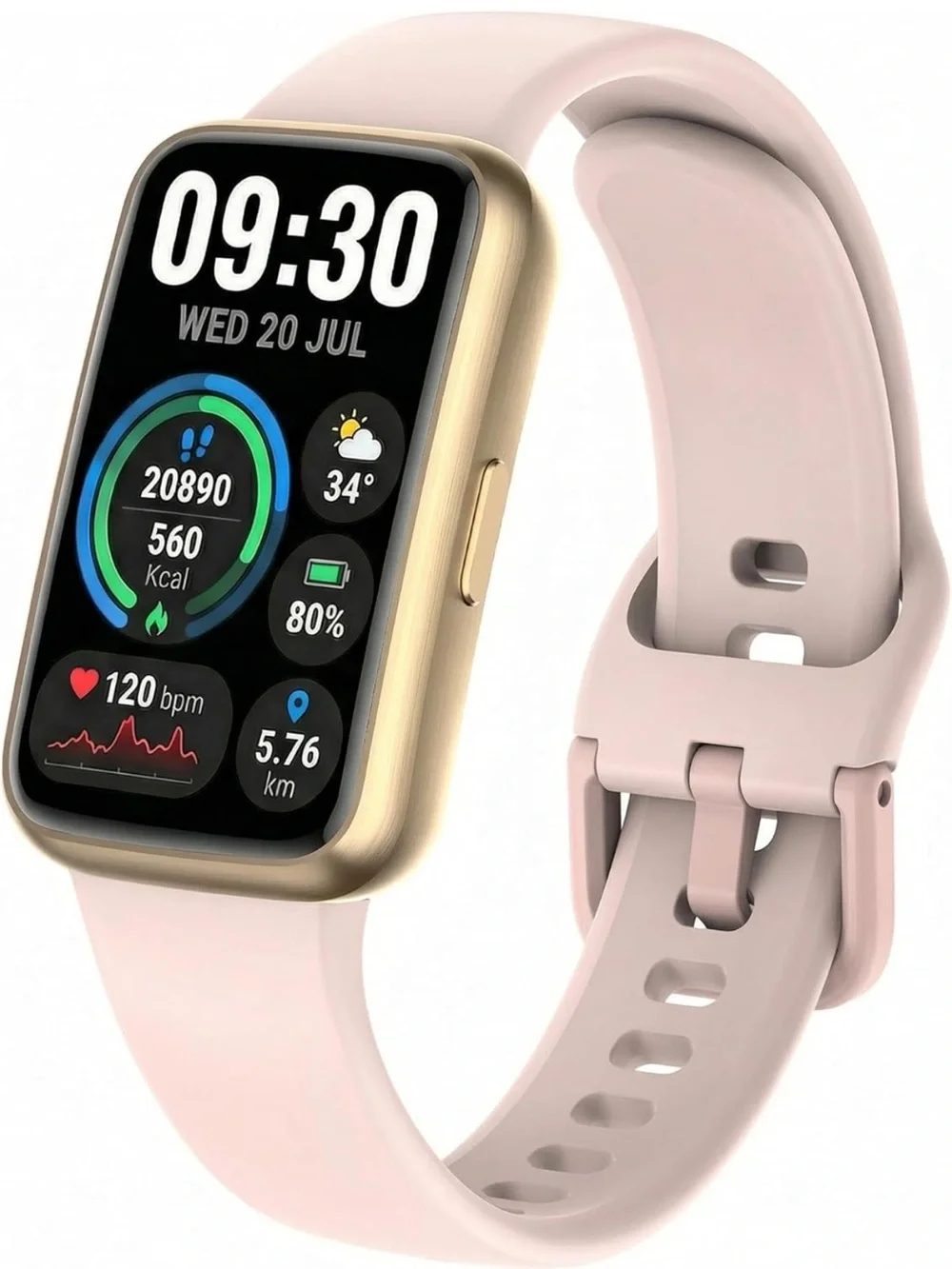 Fitness Tracker watch 1.47” HD smart band 24/7 heart rate &spO2 tracking